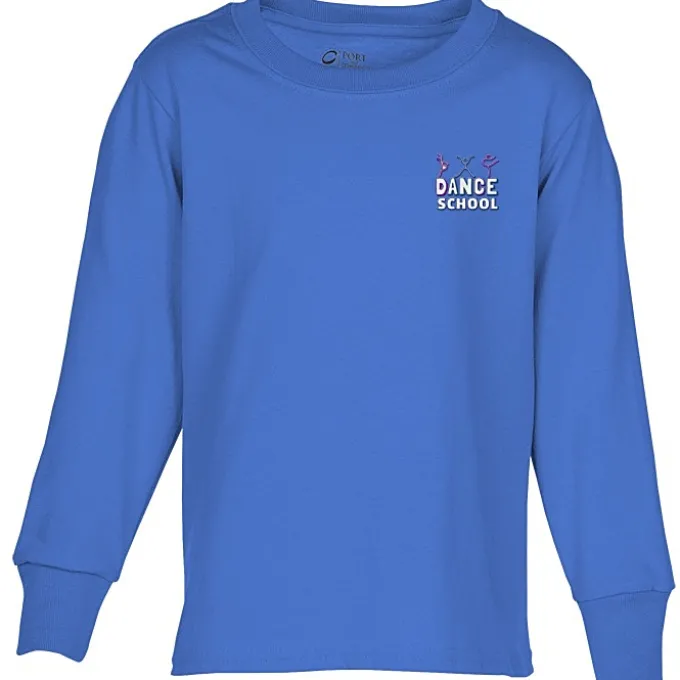 Port Classic 5.4-oz Long Sleeve T-Shirt - Youth - Embroidered