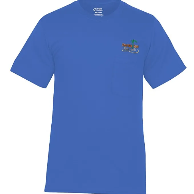Port Classic 5.4-oz Pocket T-Shirt - Men's - Embroidered