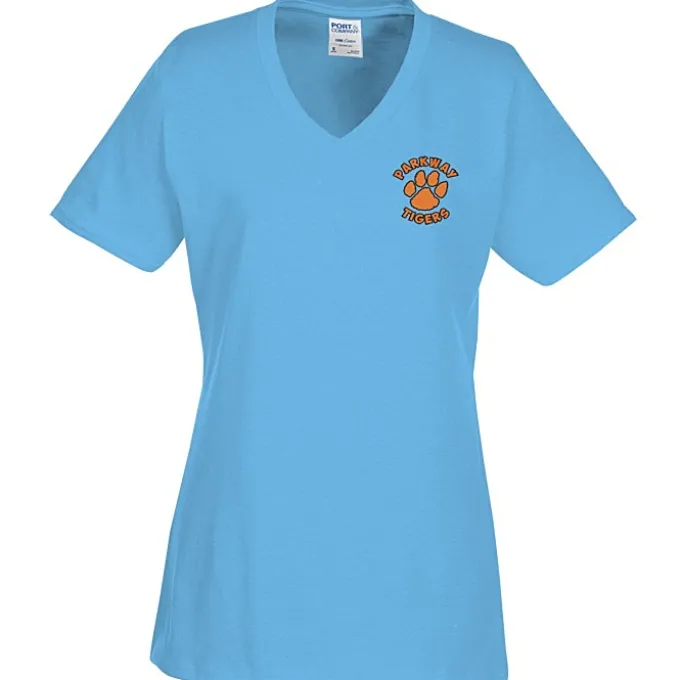 Port Classic 5.4-oz V-Neck T-Shirt - Ladies' - Colors - Embroidered