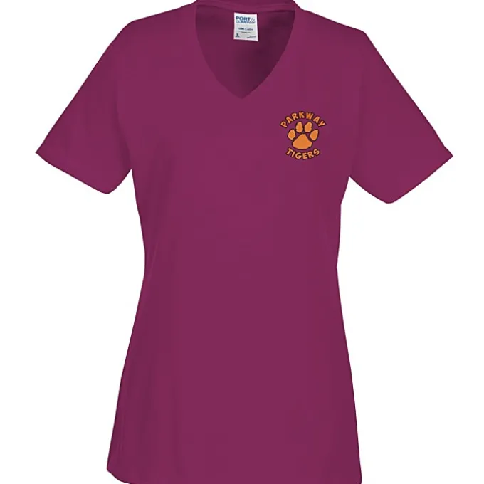 Port Classic 5.4-oz V-Neck T-Shirt - Ladies' - Colors - Embroidered