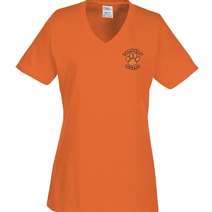 Port Classic 5.4-oz V-Neck T-Shirt - Ladies' - Colors - Embroidered