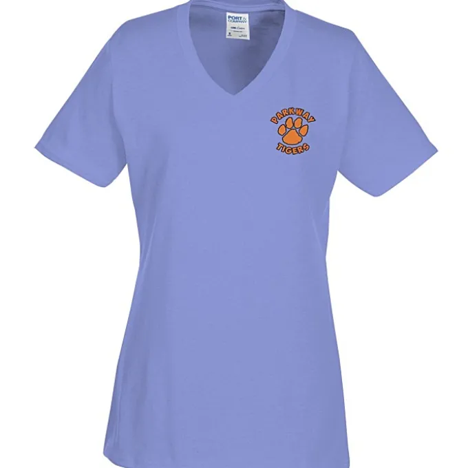 Port Classic 5.4-oz V-Neck T-Shirt - Ladies' - Colors - Embroidered