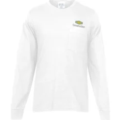 Port & Company Essential Long Sleeve Pocket T-Shirt - Embroidered