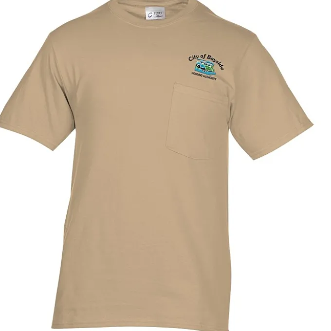 Port & Company Essential Pocket T-Shirt - Embroidered