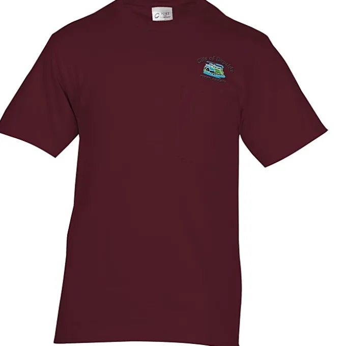 Port & Company Essential Pocket T-Shirt - Embroidered