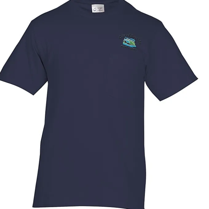 Port & Company Essential Pocket T-Shirt - Embroidered