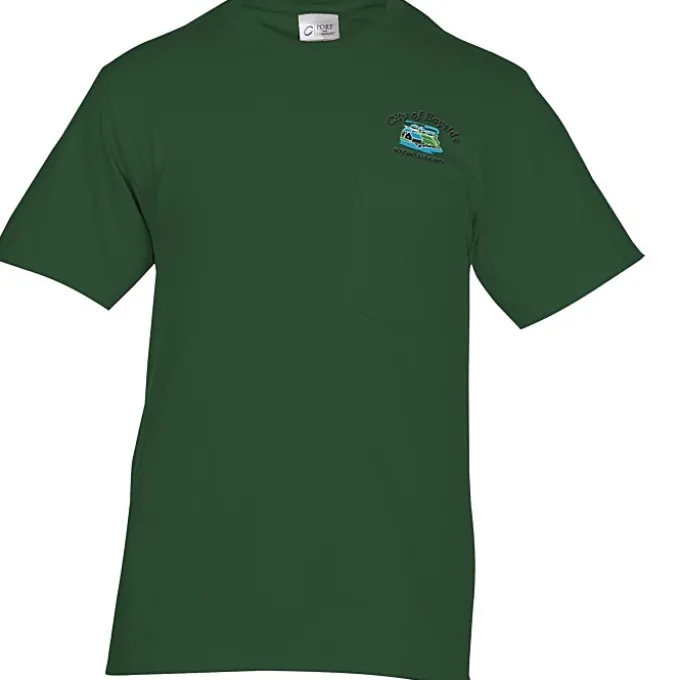 Port & Company Essential Pocket T-Shirt - Embroidered
