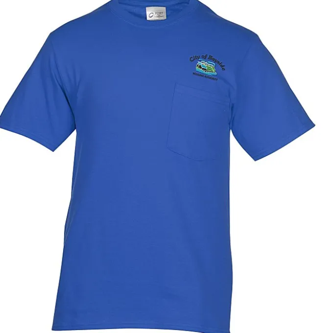 Port & Company Essential Pocket T-Shirt - Embroidered