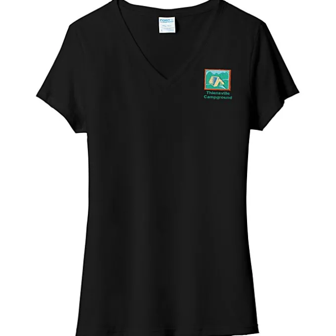 Port & Company Tri-Blend V-Neck T-Shirt - Ladies' - Embroidered