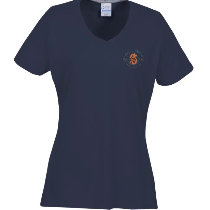 Principle Performance Blend Ladies' V-Neck T-Shirt - Embroidered