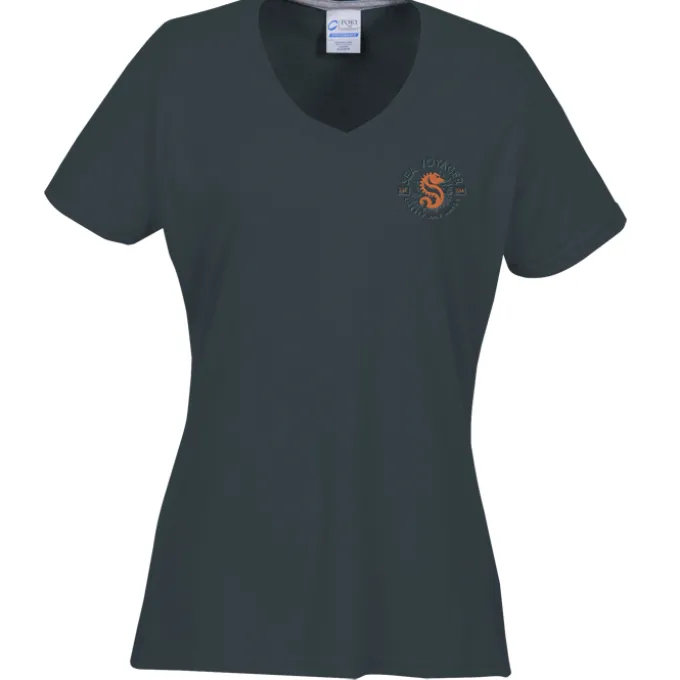 Principle Performance Blend Ladies' V-Neck T-Shirt - Embroidered