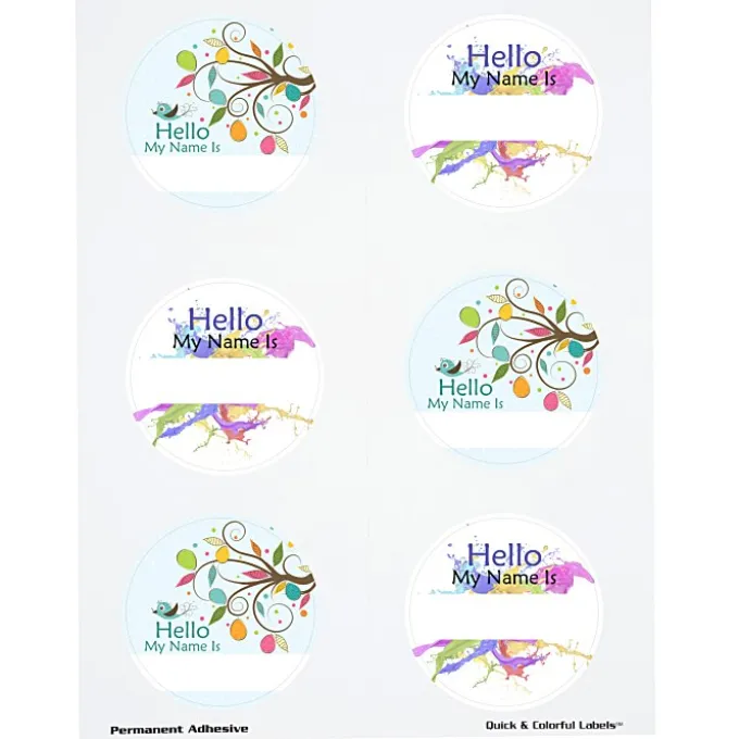 Quick & Colorful Perforated Sheeted Label - Circle 2-3/4 inches