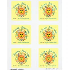 Quick & Colorful Perforated Sheeted Label - Square 2-3/4 inches x 2-3/4 inches
