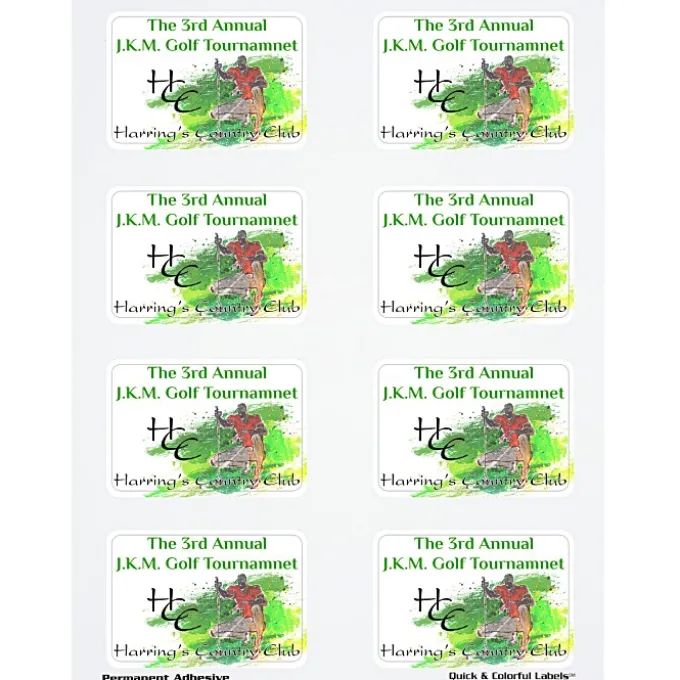 Quick & Colorful Sheeted Label - Rect 2 inches x 3 inches