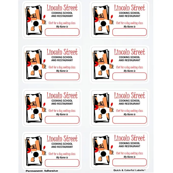 Quick & Colorful Sheeted Label - Rect 2-3/16 inches x 3-1/2 inches