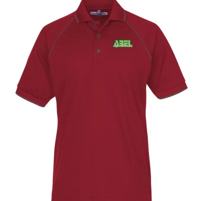 Raglan Sleeve Polo with Piping - Men's