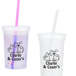 Rainbow Confetti Mood Cup with Straw - 20 oz