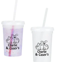 Rainbow Confetti Mood Cup with Straw - 20 oz