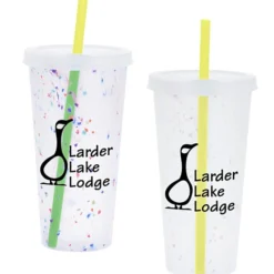 Rave Rainbow Confetti Mood Tumbler with Lid and Straw - 26 oz