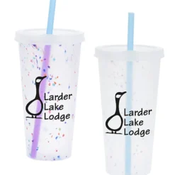 Rave Rainbow Confetti Mood Tumbler with Lid and Straw - 26 oz