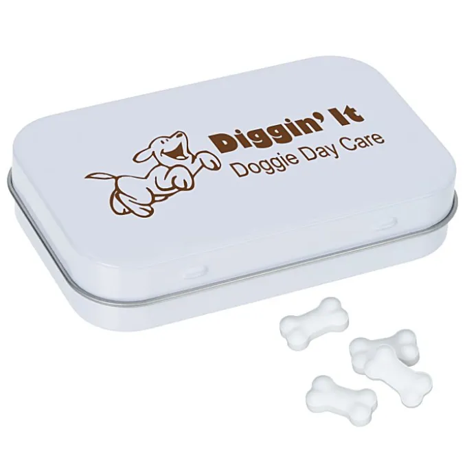 Rectangular Tin with Shaped Mints - Bone