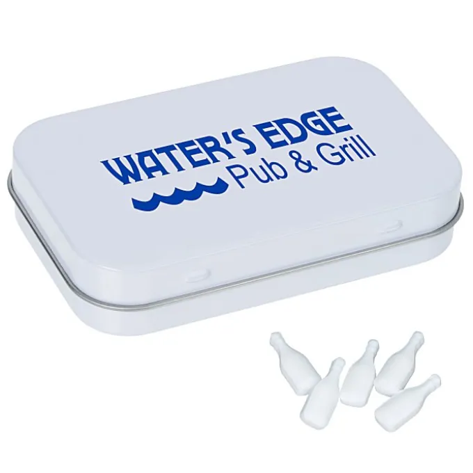 Rectangular Tin with Shaped Mints - Bottle