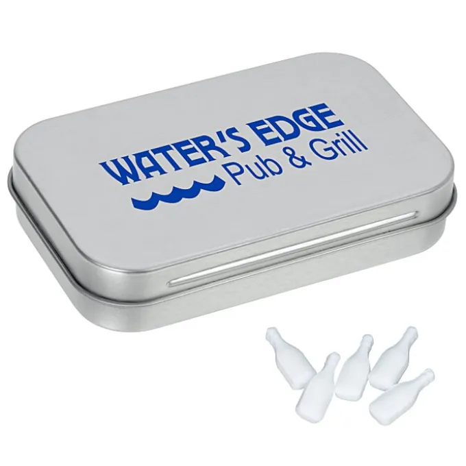 Rectangular Tin with Shaped Mints - Bottle