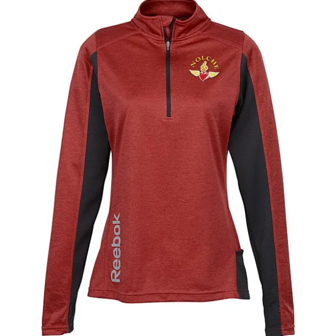 Reebok Crossover 1/4-Zip Lightweight Heather Pullover - Ladies'