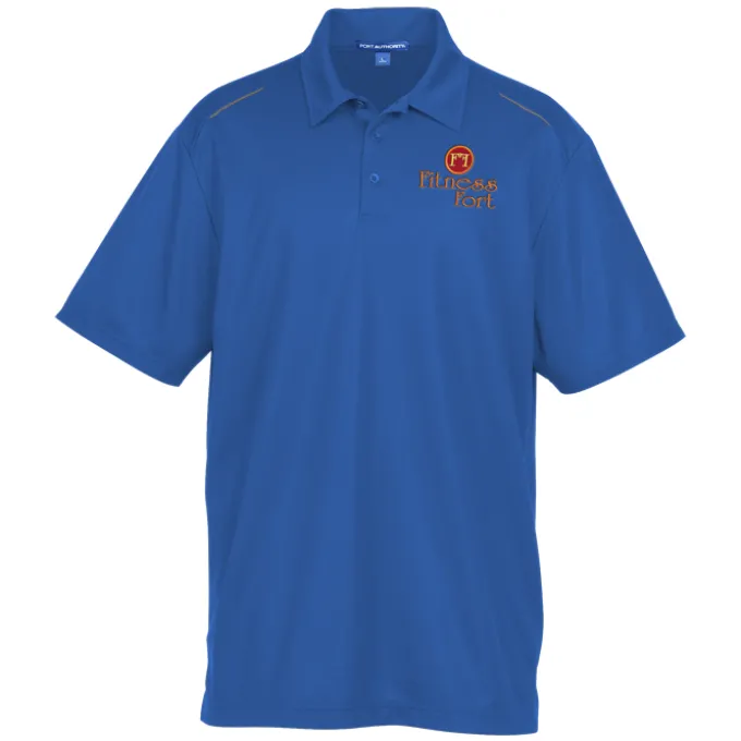 Reflective Accent Pinpoint Mesh Polo - Men's