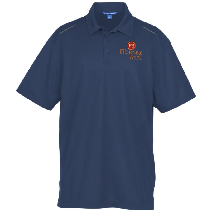Reflective Accent Pinpoint Mesh Polo - Men's
