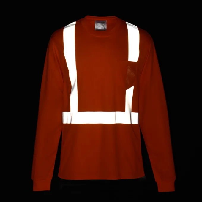 Reflective Performance Long Sleeve Pocket T-Shirt