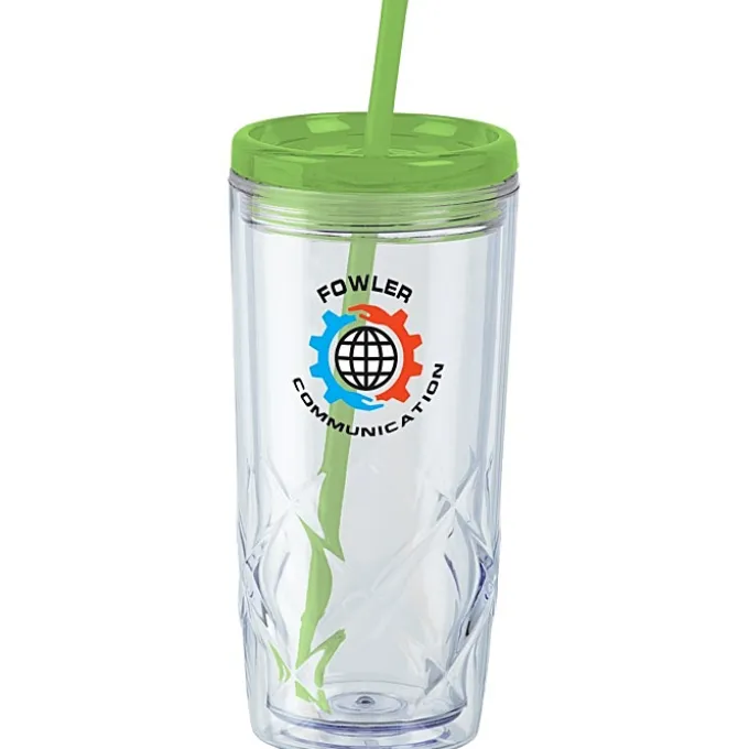 Refresh Simplex Tumbler with Straw - 16 oz - Clear - Full Color