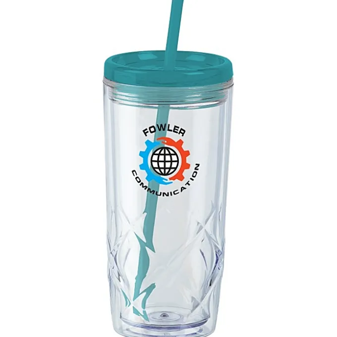 Refresh Simplex Tumbler with Straw - 16 oz - Clear - Full Color