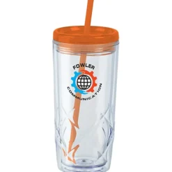 Refresh Simplex Tumbler with Straw - 16 oz - Clear - Full Color