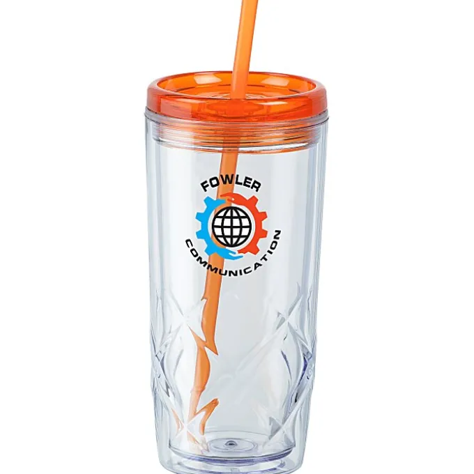 Refresh Simplex Tumbler with Straw - 16 oz - Clear - Full Color