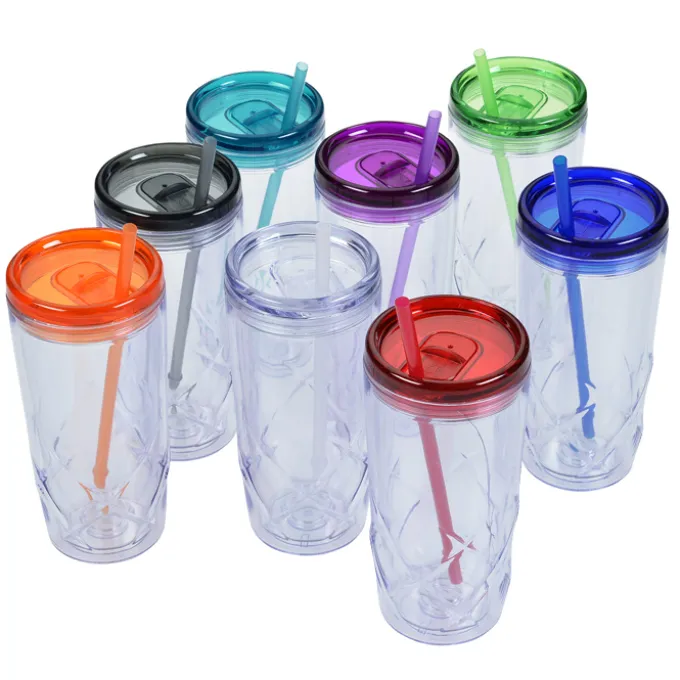 Refresh Simplex Tumbler with Straw - 16 oz - Clear