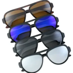 Renew Aviator Sunglasses with Rubberized Frames - 24 hr