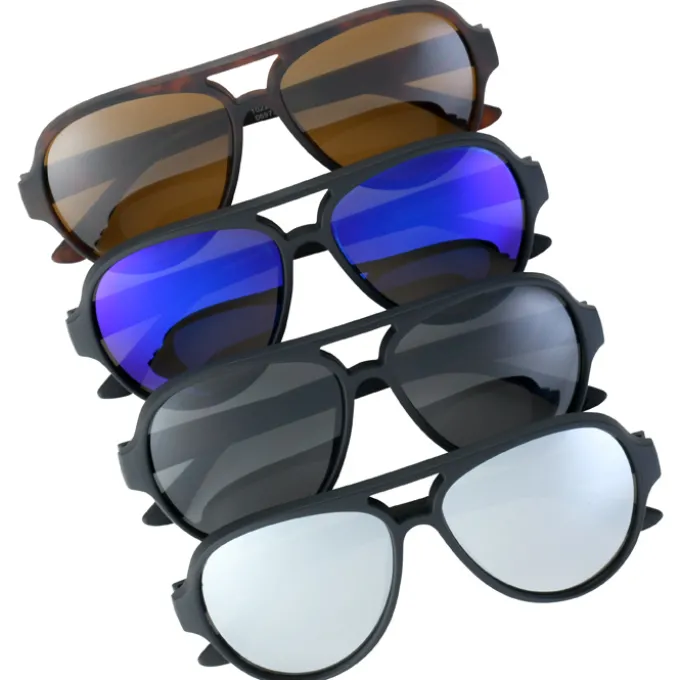Renew Aviator Sunglasses with Rubberized Frames - 24 hr
