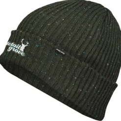 Rib Knit Tweed Beanie