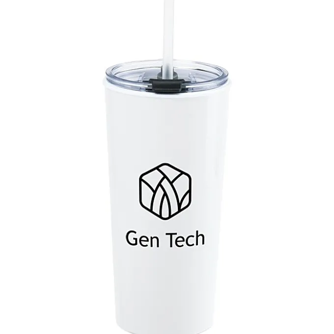 Roadmaster Tumbler with Flip Lid and Straw - 18 oz - White Interior