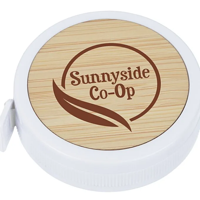 Round Bamboo Accent Tape Measure