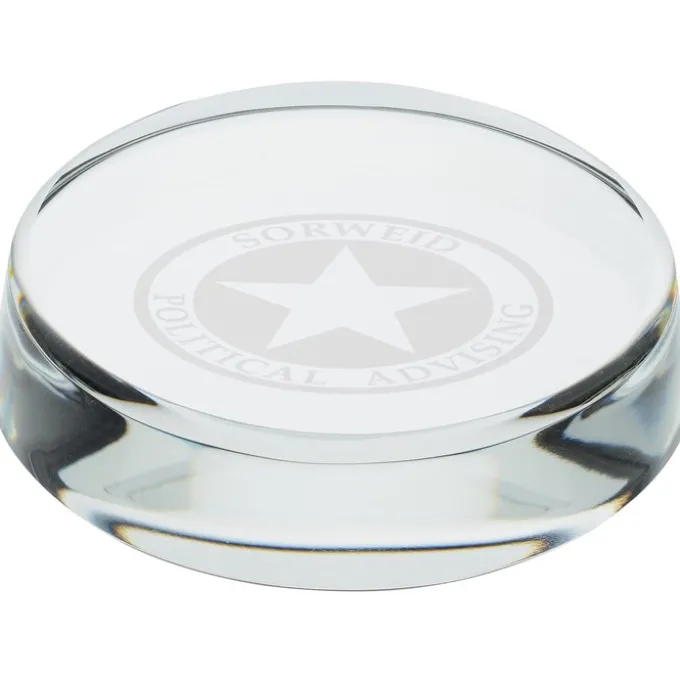 Round Crystal Paperweight - 24 hr