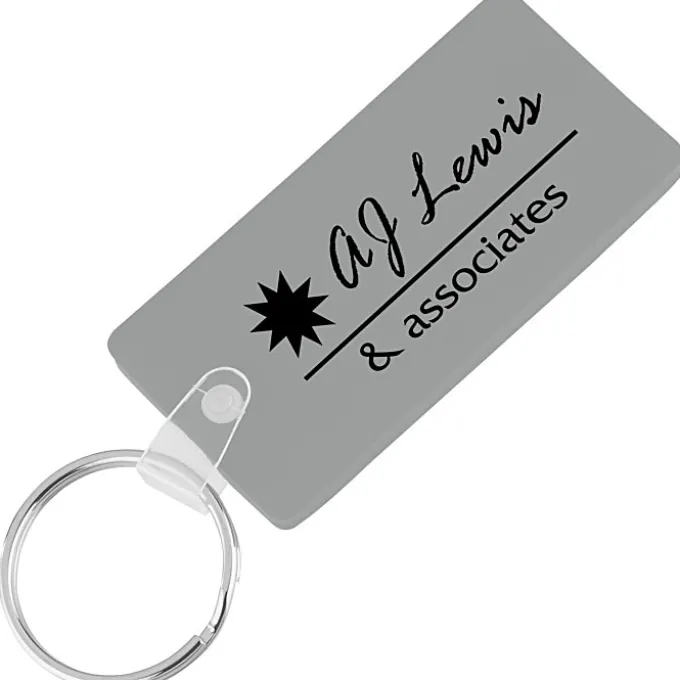 Rounded Corner Rectangle Soft Keychain - Opaque