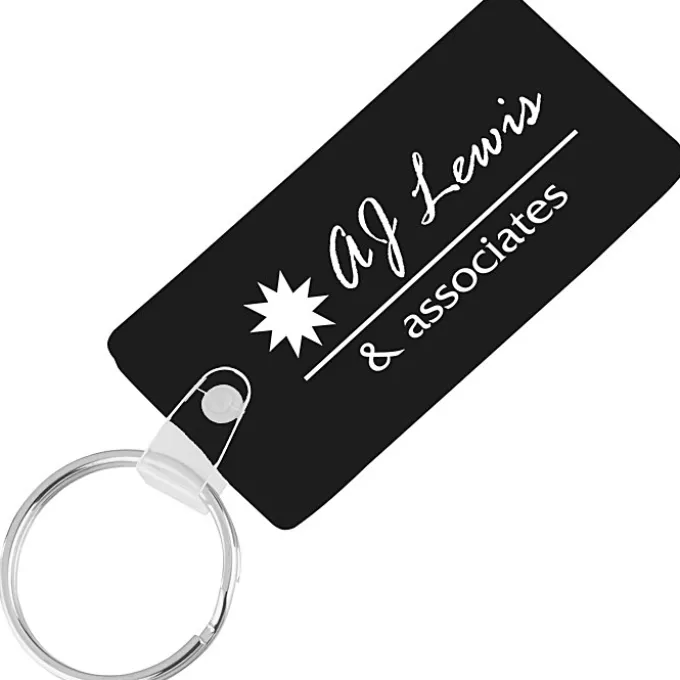 Rounded Corner Rectangle Soft Keychain - Opaque