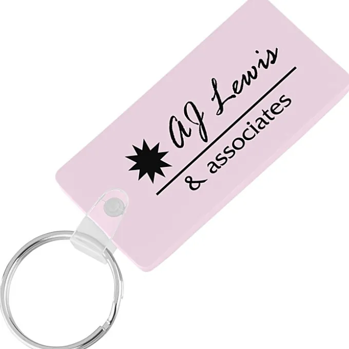 Rounded Corner Rectangle Soft Keychain - Opaque