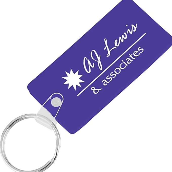 Rounded Corner Rectangle Soft Keychain - Opaque