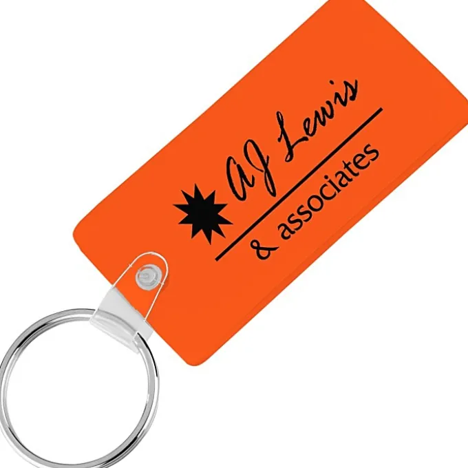 Rounded Corner Rectangle Soft Keychain - Translucent