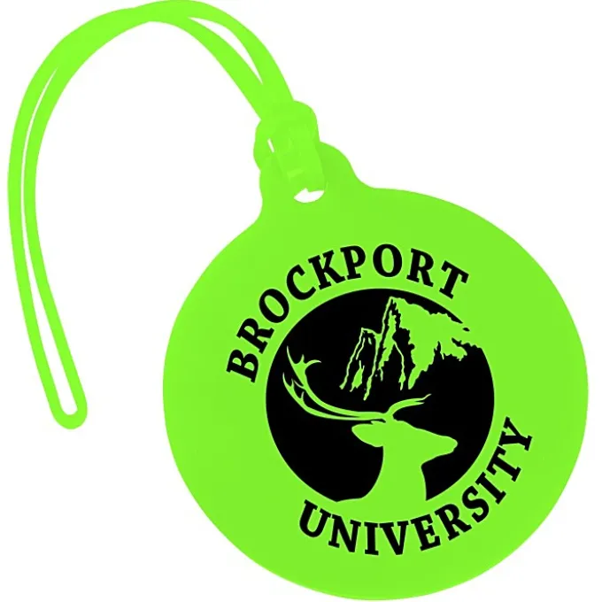 Round Luggage Tag with Tab - Translucent