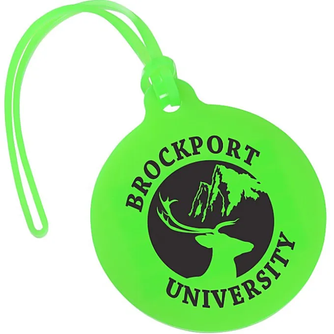Round Luggage Tag with Tab - Translucent