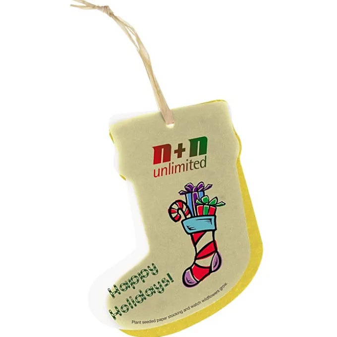 Seeded Paper Ornament - Stocking